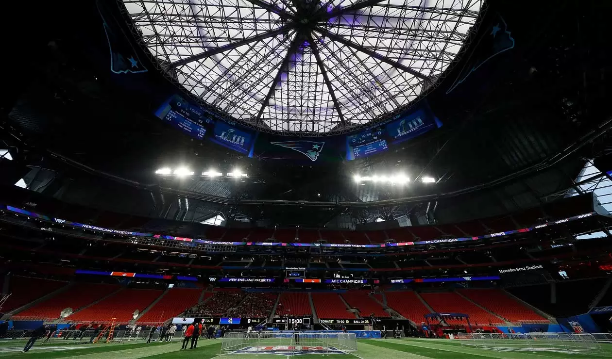 Adentro del Mercedes-Benz Stadium, sede del Super Bowl 2019