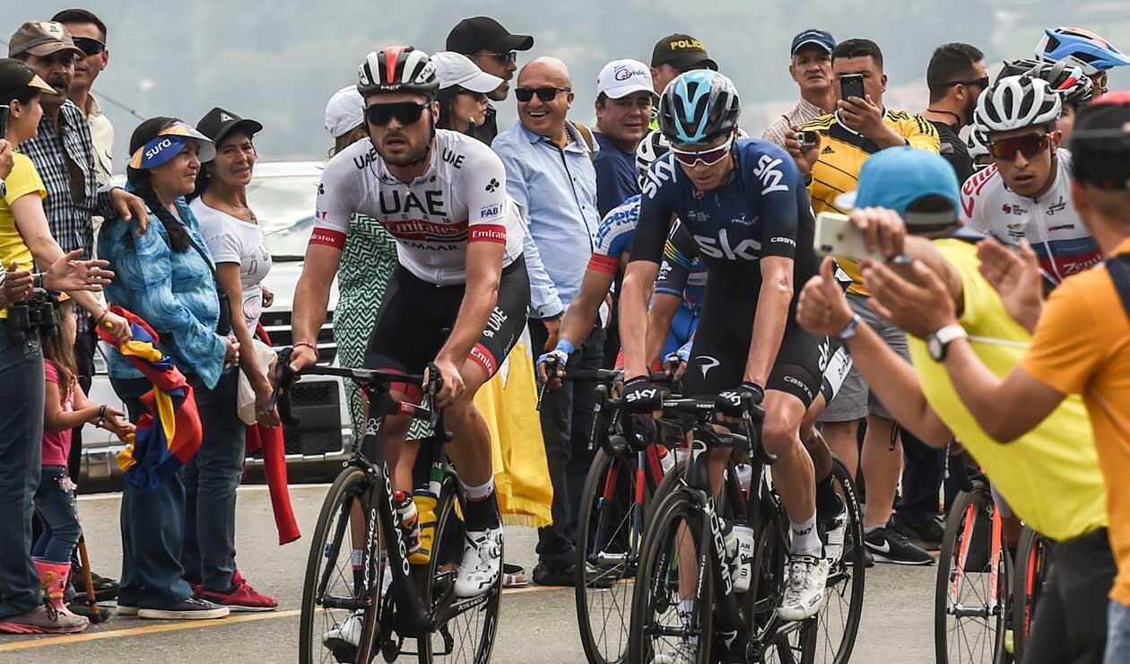 Chris Froome durante una de las últimas etapas del Tour Colombia. 