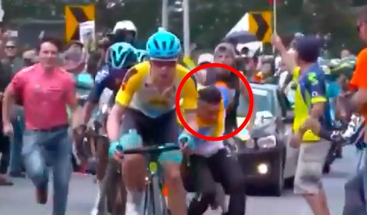 Caída de Nairo Quintana en el Tour Colombia 2.1