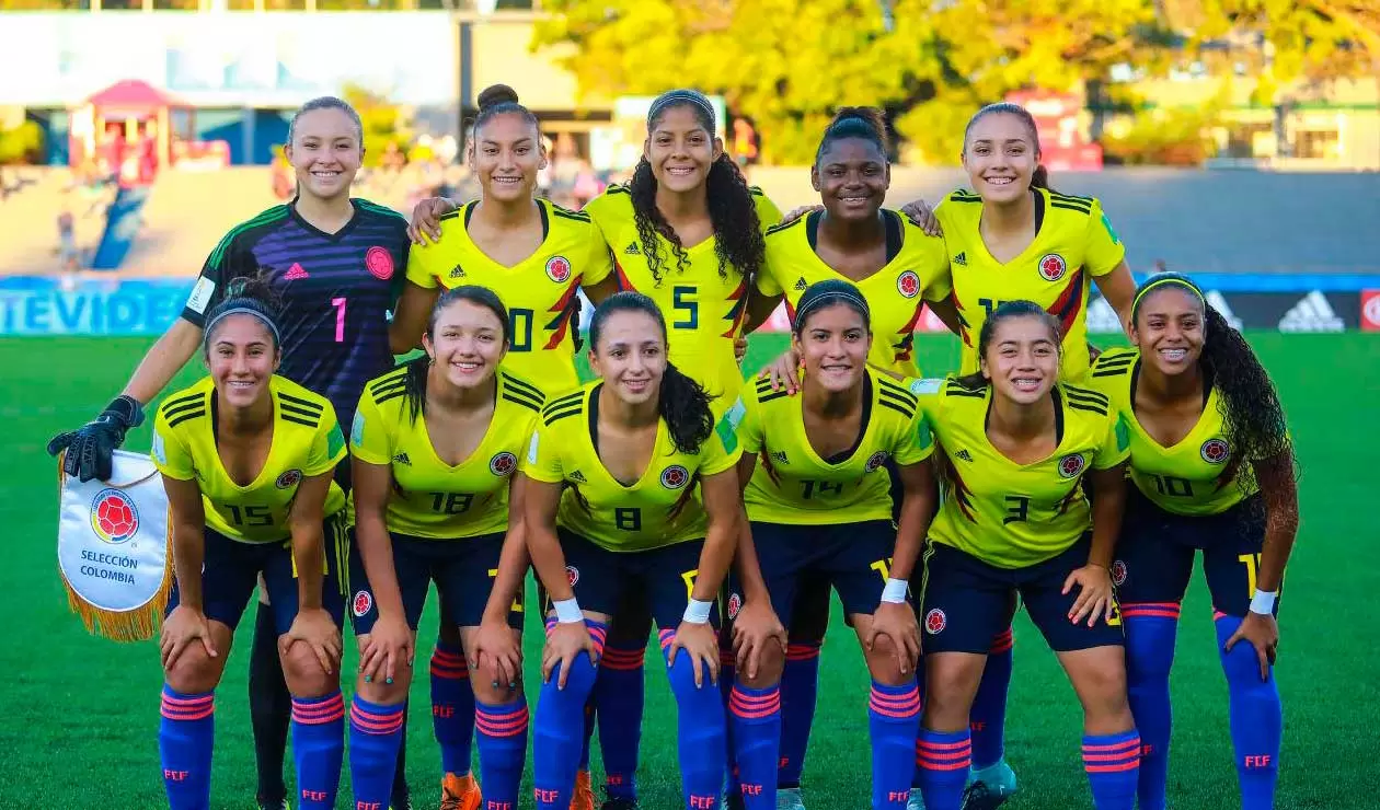 La Selección Colombia sub-17 durante el Mundial de la categoría disputado en Uruguay 