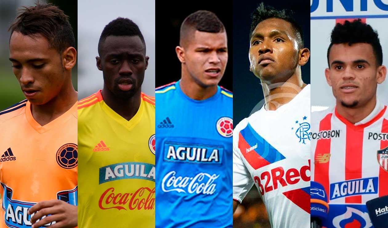Jarlan Barrera, Dávinson Sánchez, 'Cucho' Hernández, Alfredo Morelos y Luis Díaz, jugadores que conformaron la Selección Colombia sub-20