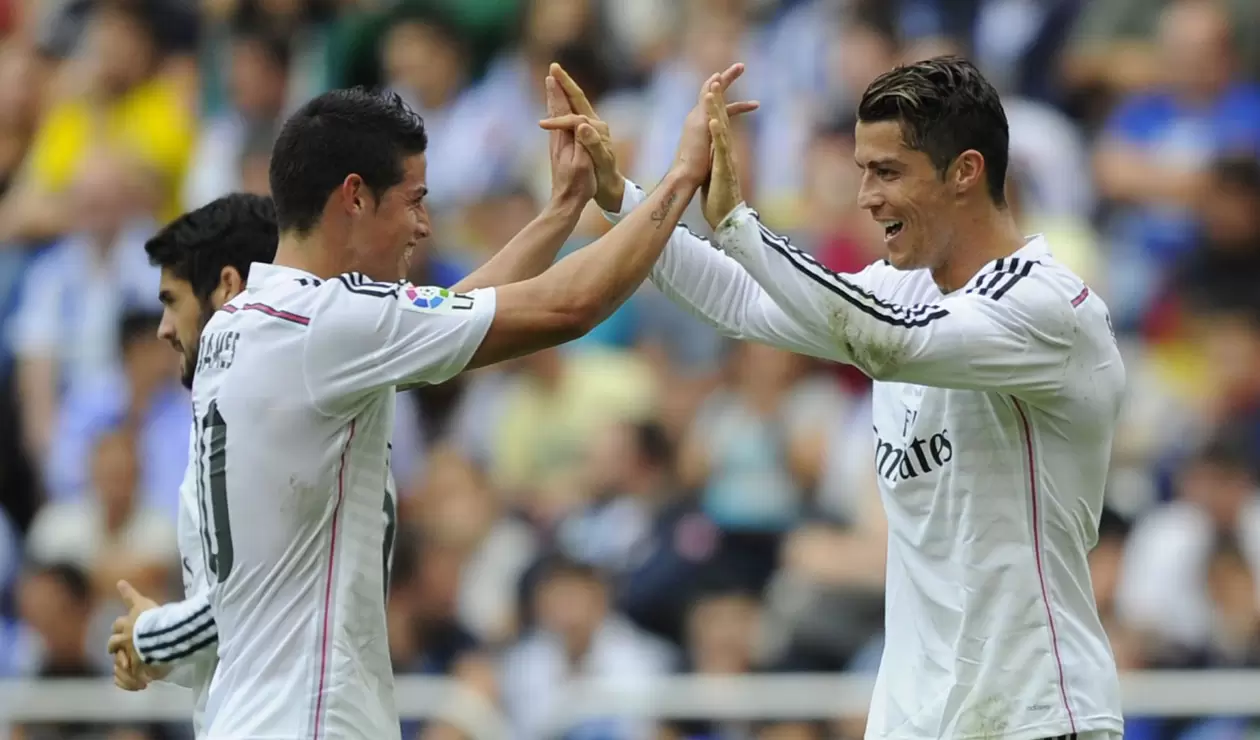 Cristiano Ronaldo y James Rodríguez en su etapa con el Real Madrid