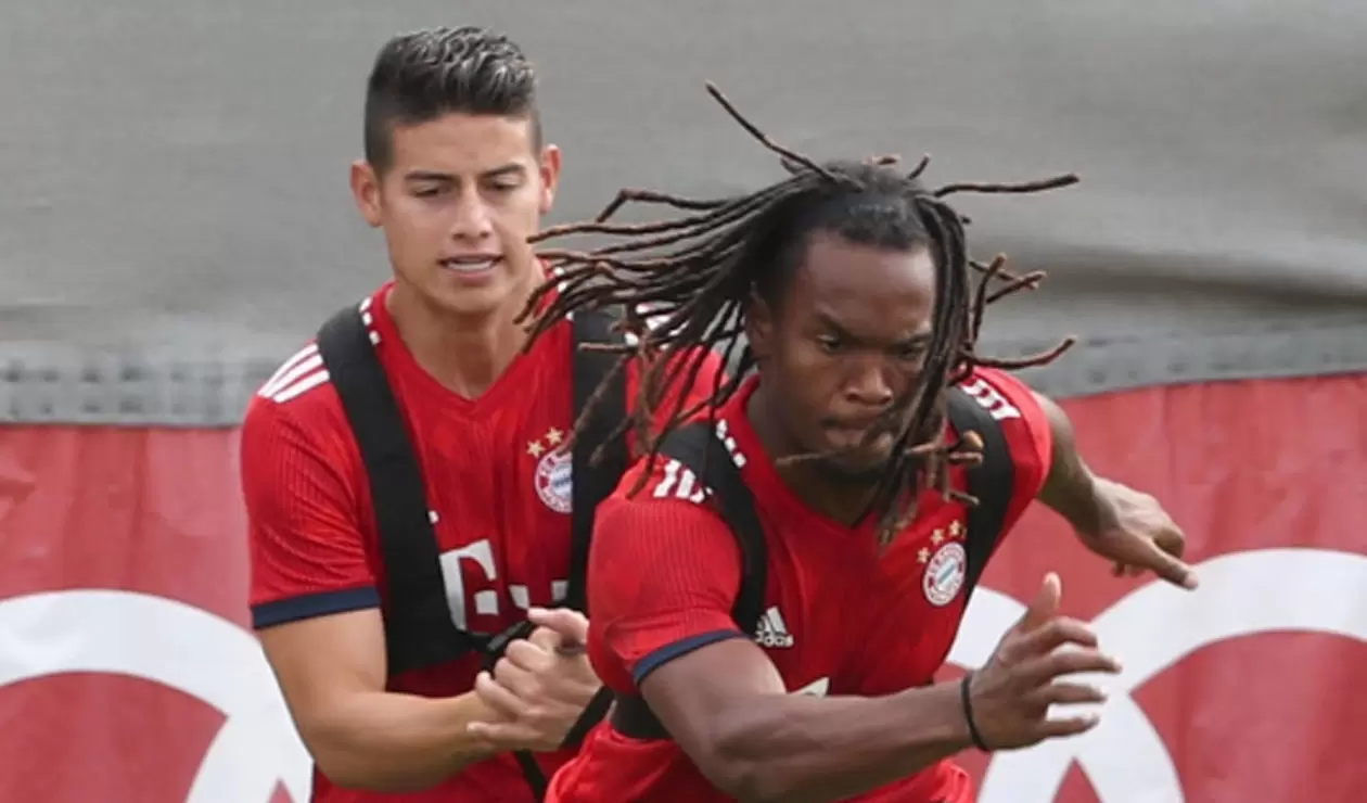 James Rodríguez y Renato Sanches entrenando en el Bayern Múnich