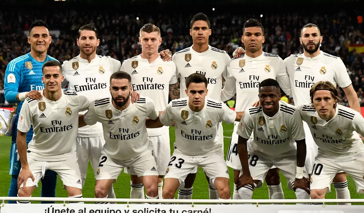 Real Madrid formado durante uno de los partidos ante Barcelona