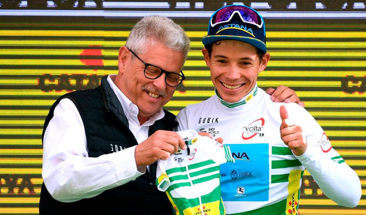 Miguel Ángel López como campeón de la Vuelta a Cataluña