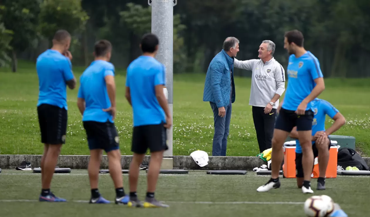 Carlos Queiroz, técnico de Colombia, y Gustavo Alfaro, entrenador de Boca Juniors