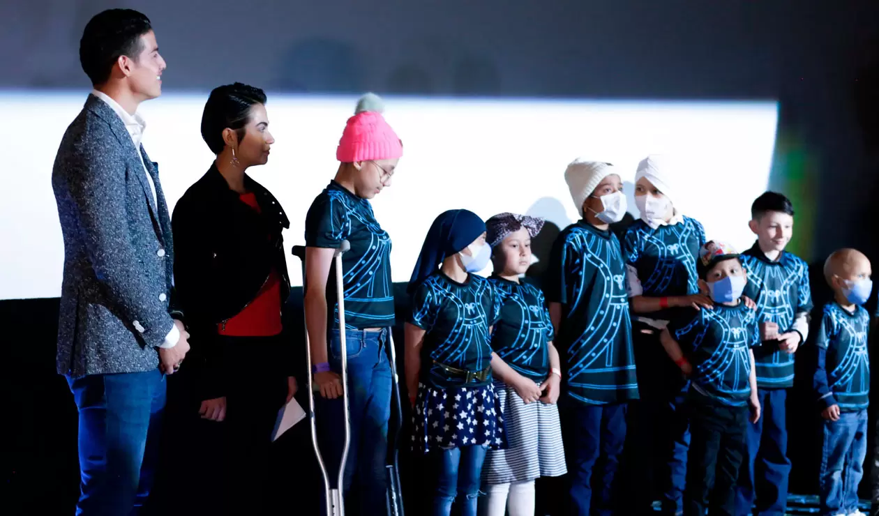 James Rodríguez en la presentación del videojuego 'Warrior Children'