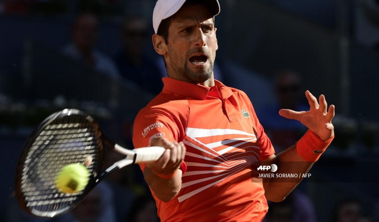 Novak Djokovic durante las semifinales en el Masters 1000 de Madrid