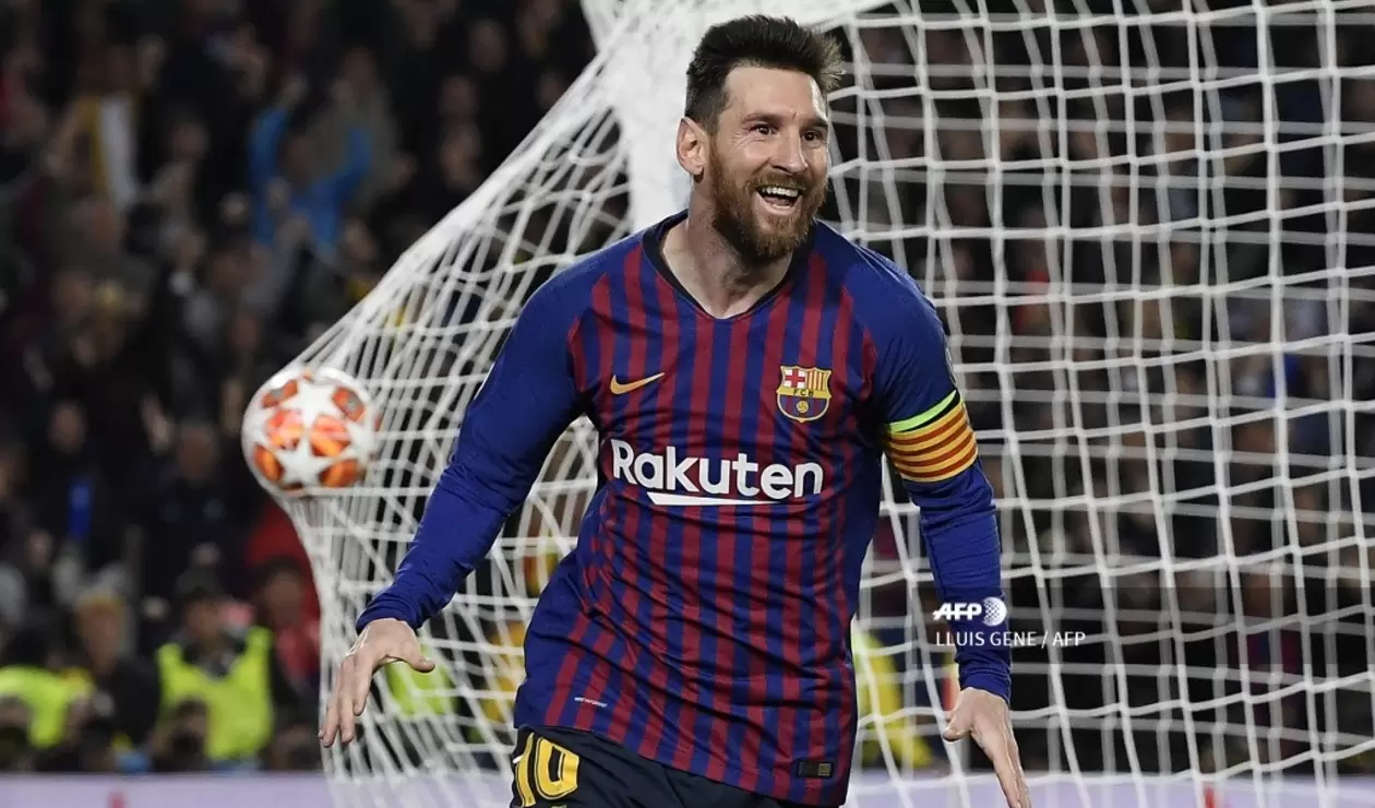Lionel Messi celebrando el segundo gol de Barcelona ante Liverpool.