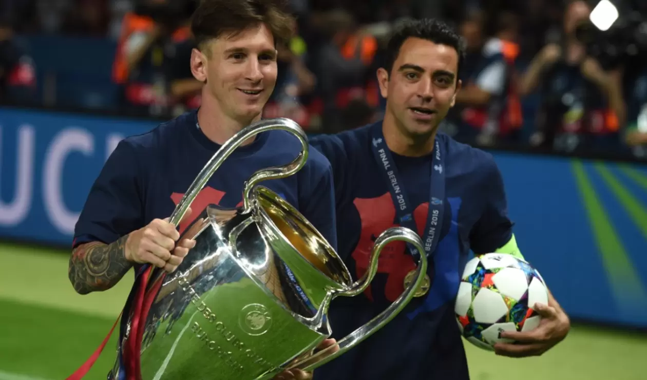 Lionel Messi y Xavi Hernández