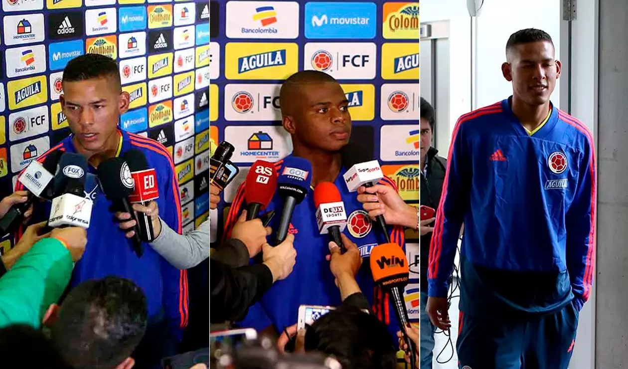 Andrés Amaya, Deiver Caicedo y Sebastián Palma de Colombia Sub-20
