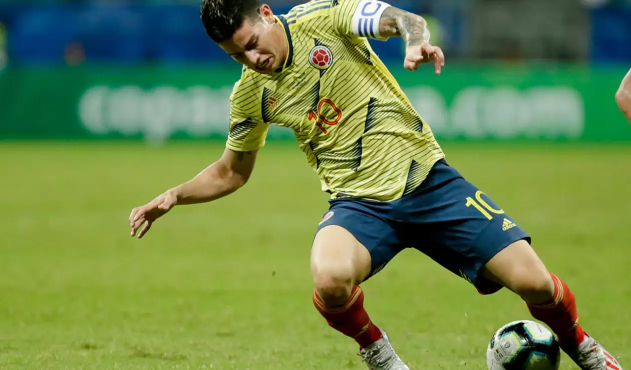 James Rodríguez en el partido de Colombia frente a Paraguay - Copa América. 