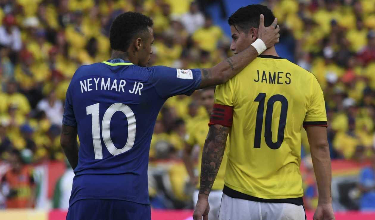 Neymar y James Rodríguez