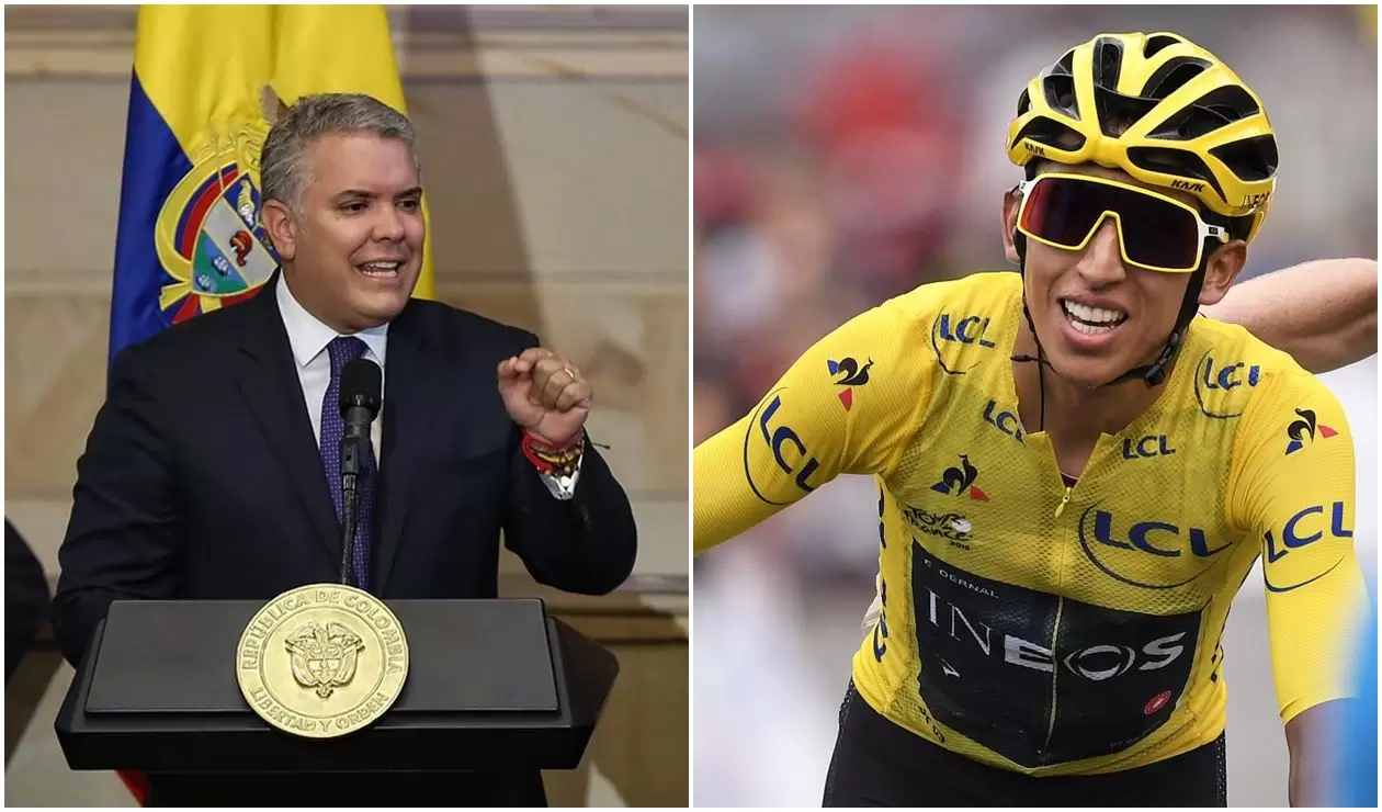 Iván Duque, presidente de Colombia, y Egan Bernal, ganador del Tour de Francia