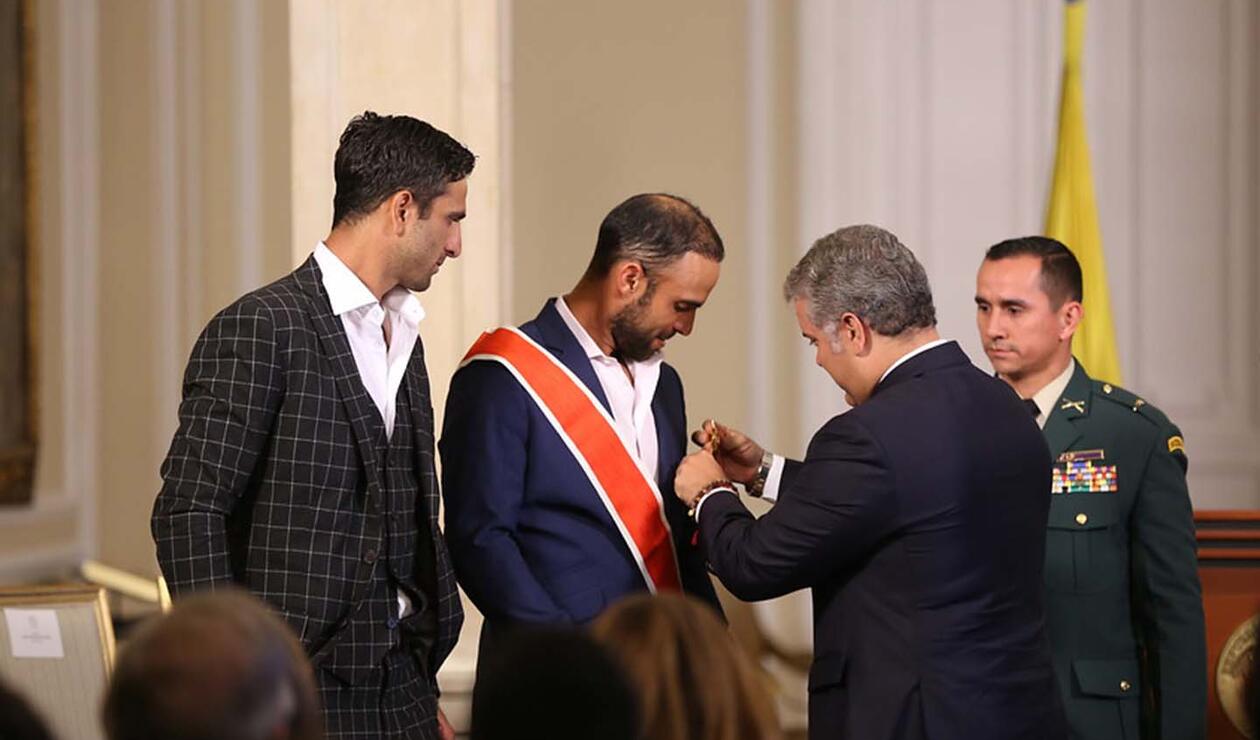 Robert Farah y Juan Sebastián Cabal, junto al presidente Iván Duque.