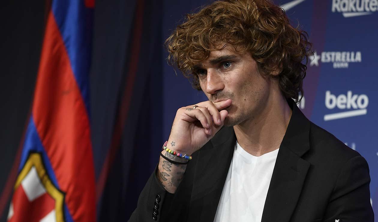 Griezmann en su presentación en Barcelona