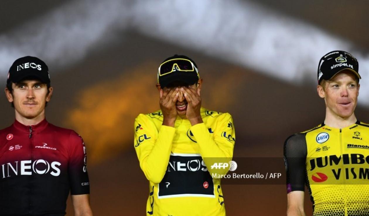 Tour de Francia - podio Egan Bernal campeón Tour de Francia