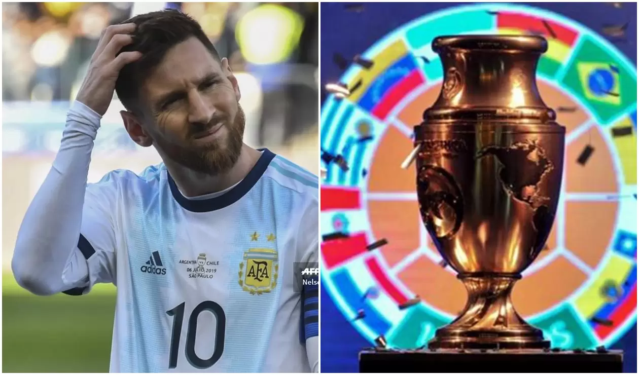 Lionel Messi y el trofeo de la Copa América