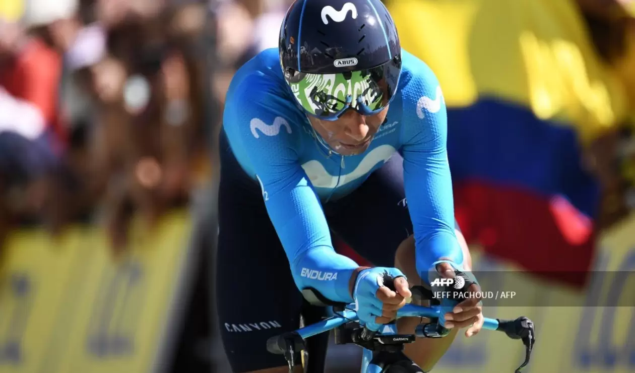Nairo Quintana en la contrarreloj del Tour de Francia