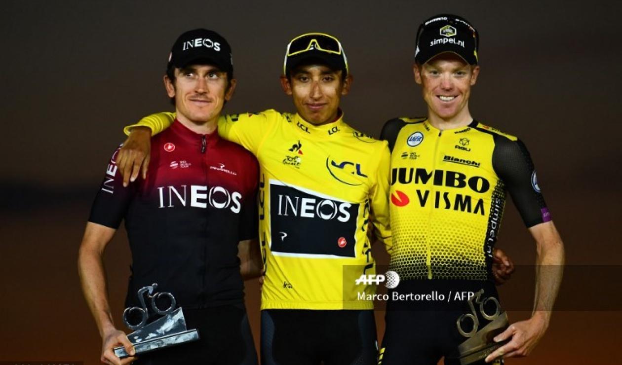 Tour de Francia - podio Egan Bernal campeón Tour de Francia
