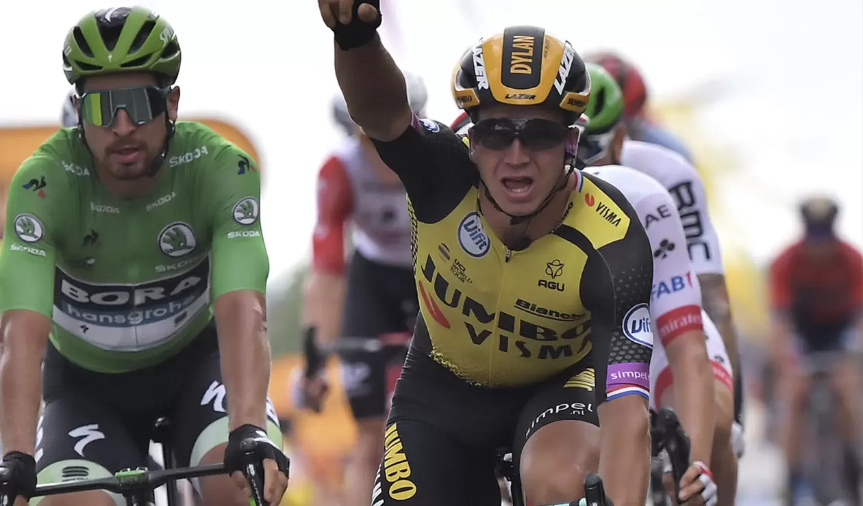 Dylan Groenewegen derrotó en la etapa número 7 del Tour de Francia a Peter Sagan y  Caleb Ewan