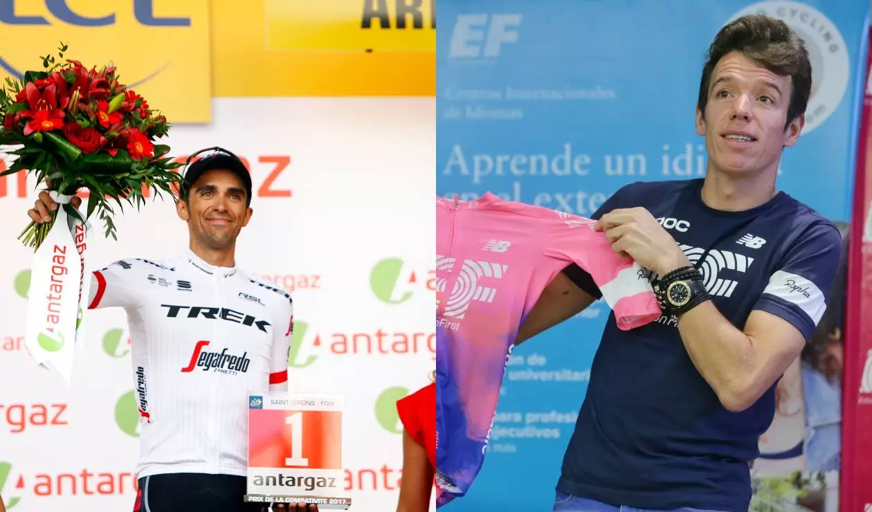Alberto Contador y Rigoberto Urán