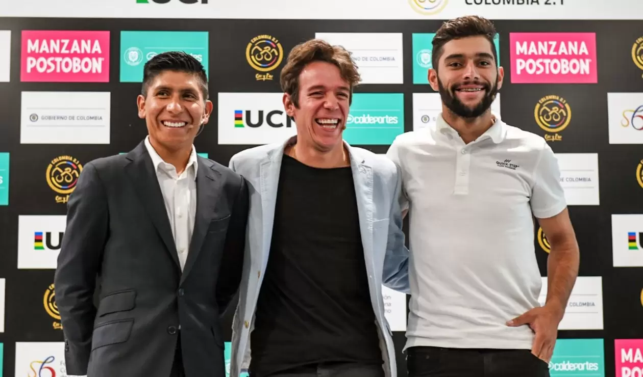 Nairo Quintana, Rigoberto Urán y Fernando Gaviria