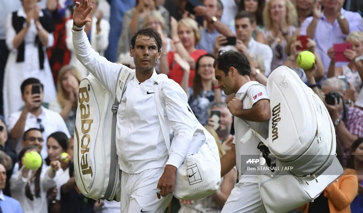 Roger Federer y Rafael Nadal en Wimbledon
