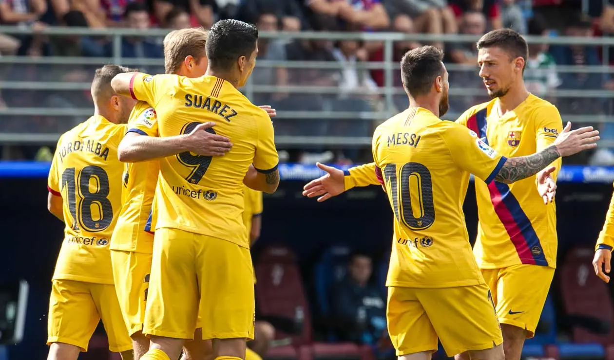 Barcelona celebrando un triunfo