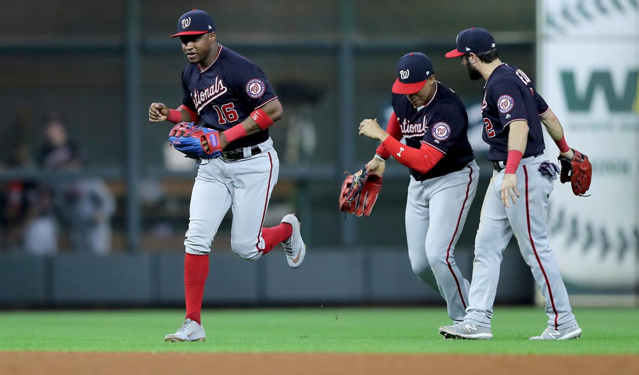 Nacionales de Washington celebrando la igualdad en la Serie Mundial