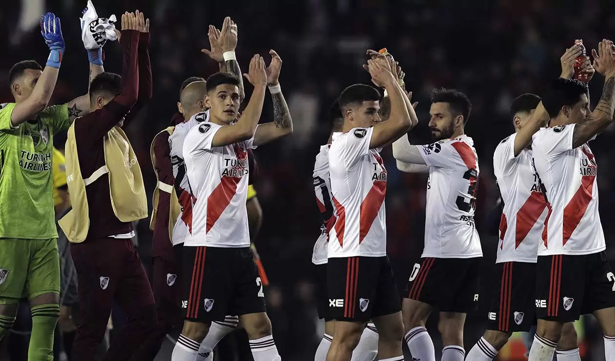River Plate celebrando la victoria ante Boca Juniors