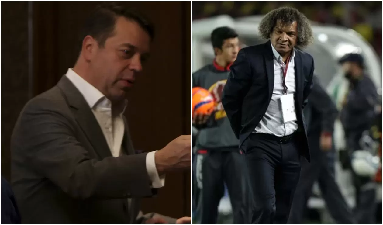Gustavo Serpa, máximo accionista de Millonarios, y Alberto Gamero, técnico colombiano