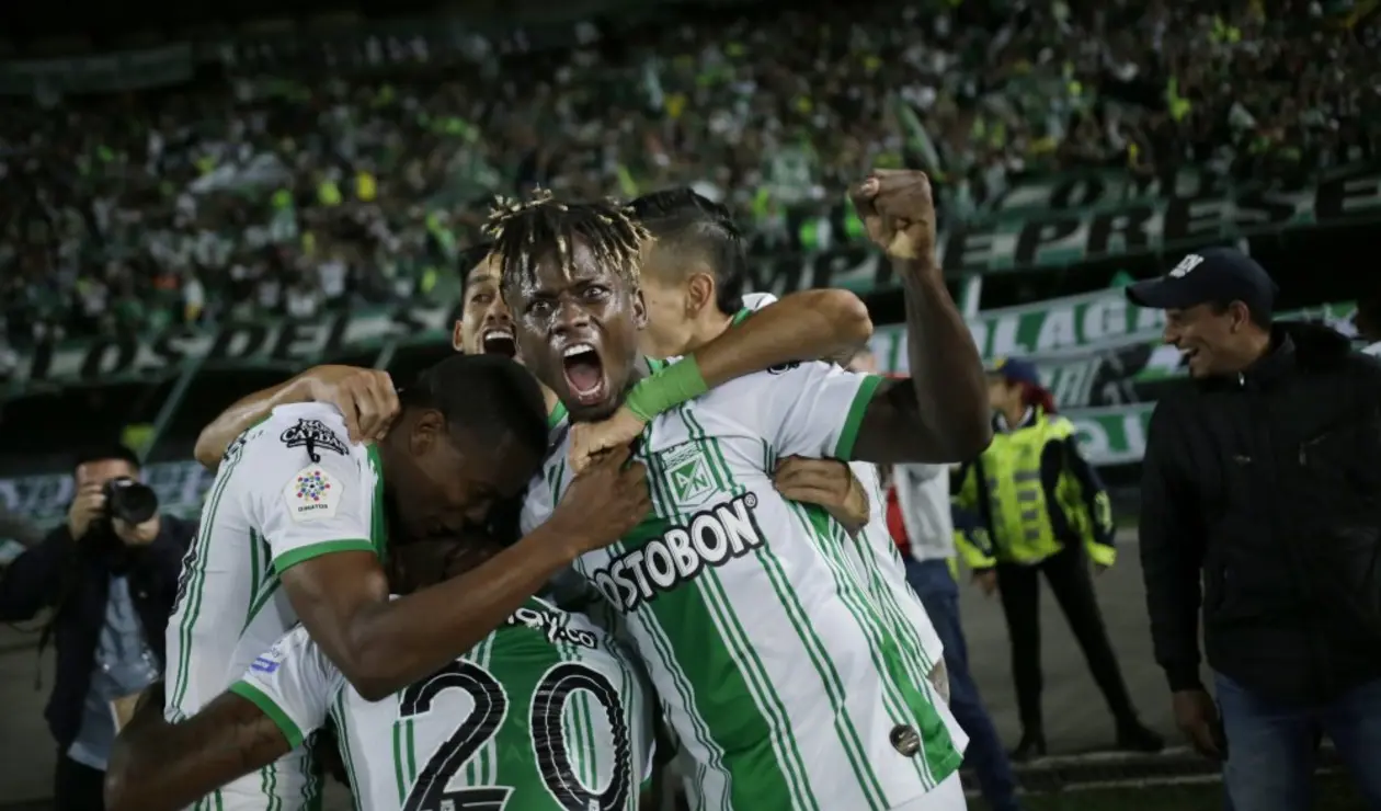 Atlético Nacional celebrando ante La Equidad