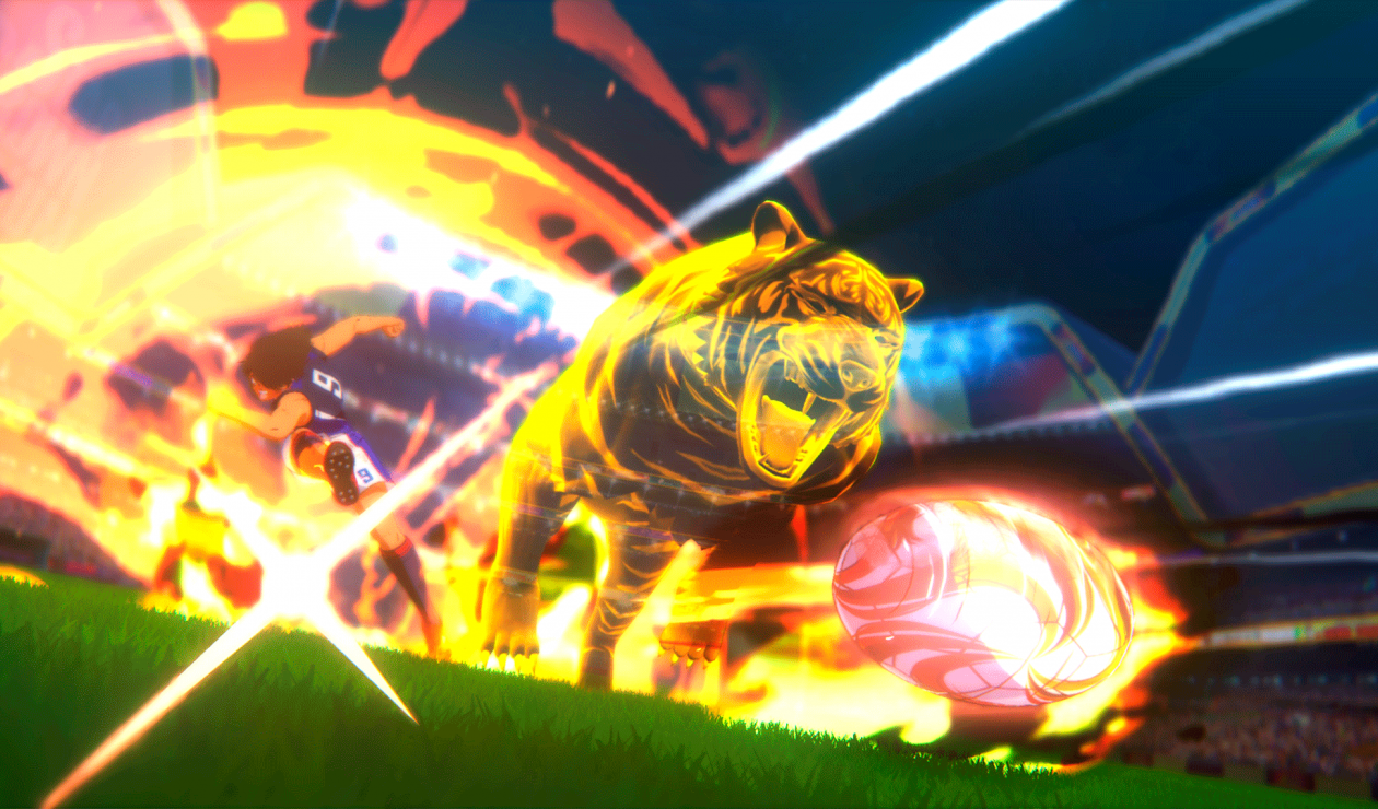 Stive Hyūga hace el tiro del tigre