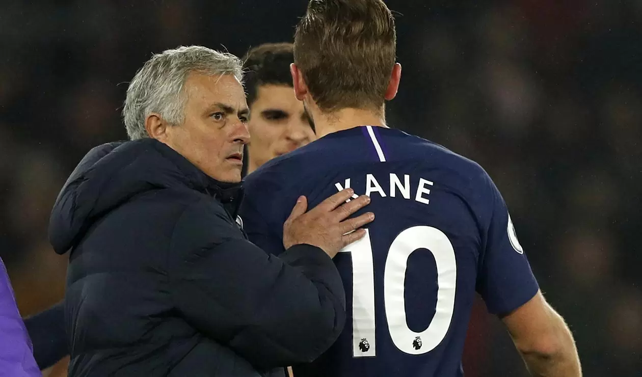 Harry Kane y José Mourinho en el Tottenham