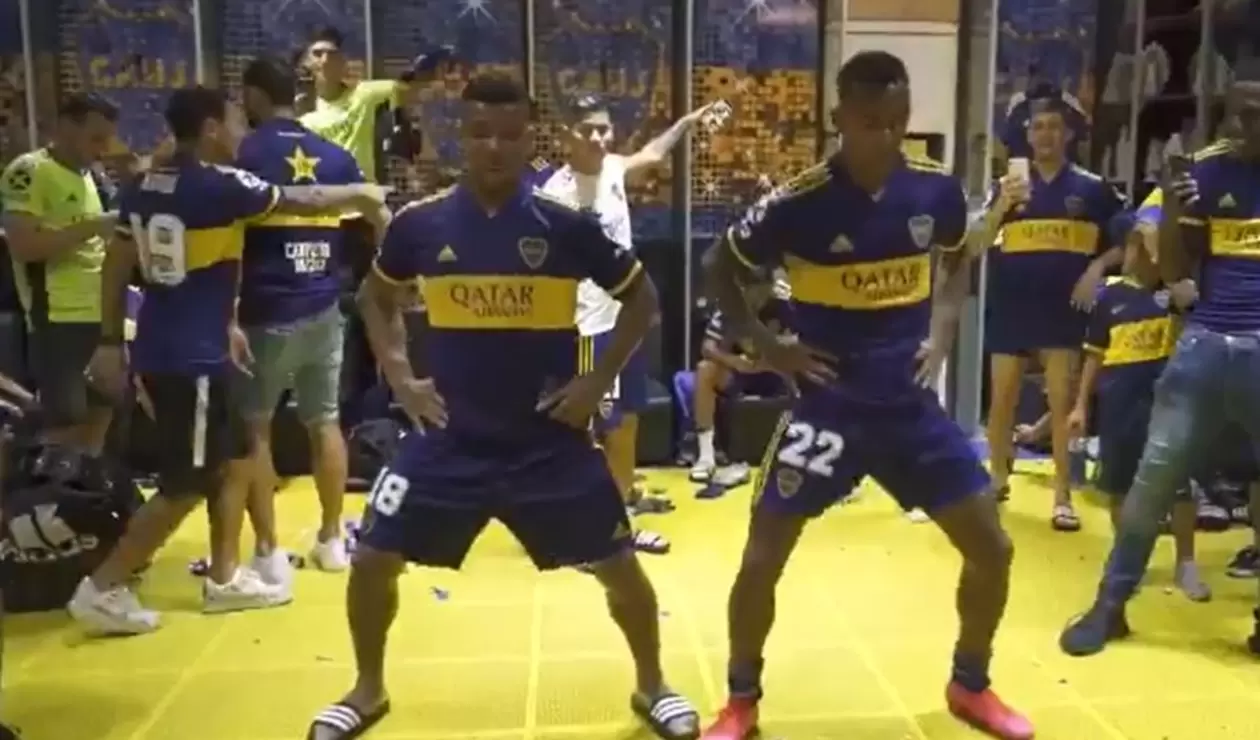 Fabra y Villa celebraron con baile el campeonato de Boca Juniors
