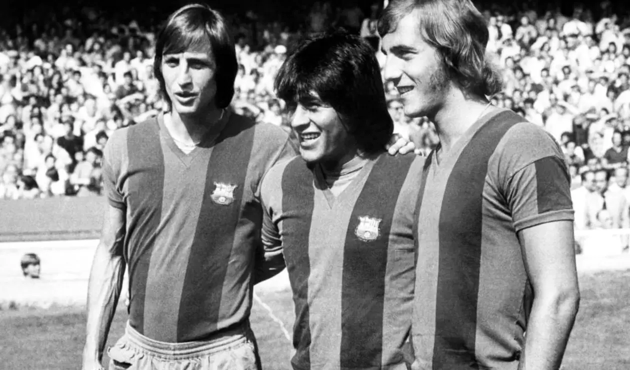 Johan Cruyff, Hugo 'Cholo' Sotil y Johan Neeskens