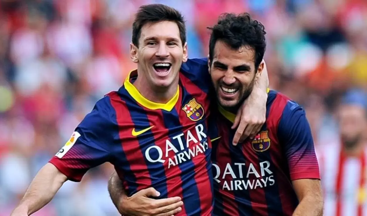 Messi y Cesc Fabregas en el Barcelona