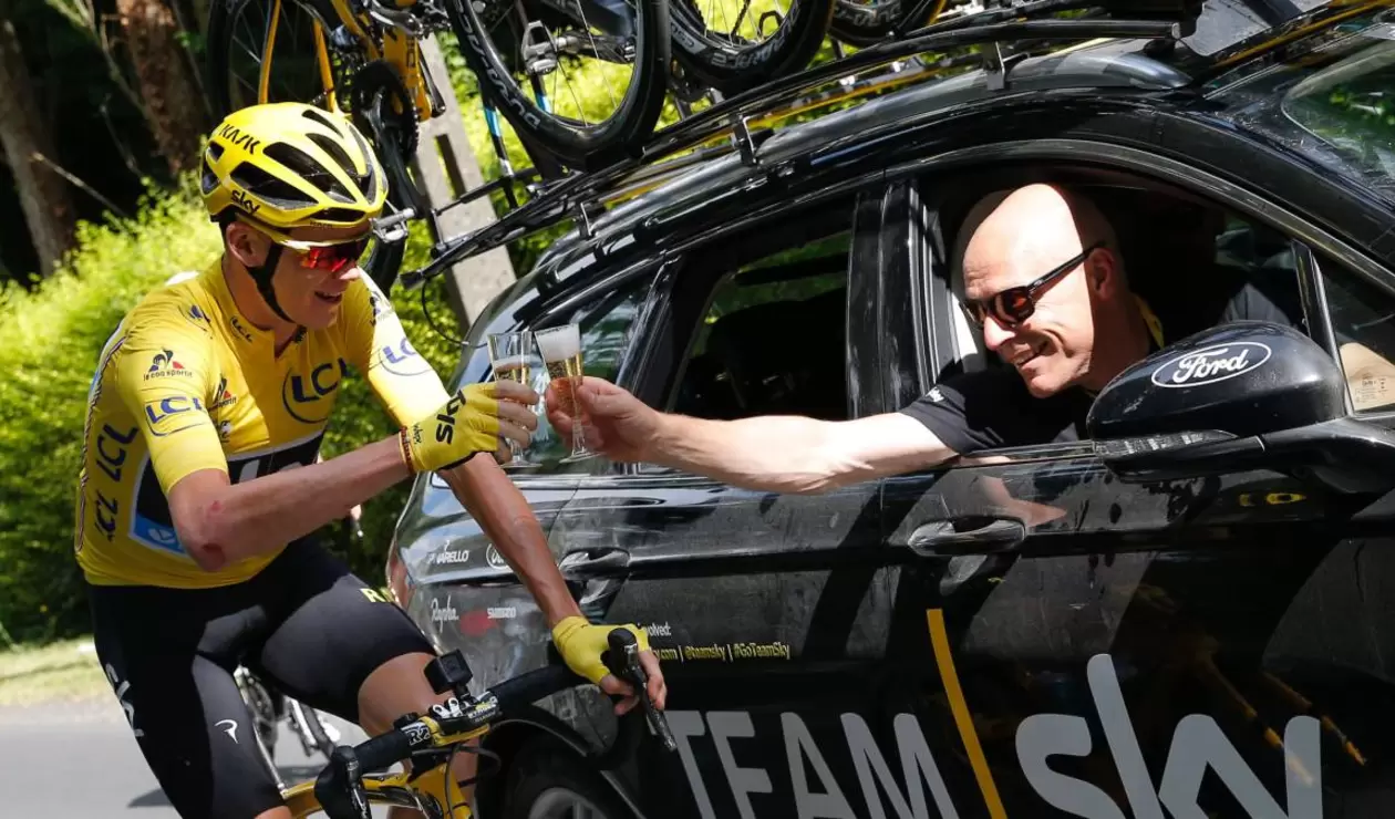 Chris Froome y Dave Brailsford, mánager del Ineos