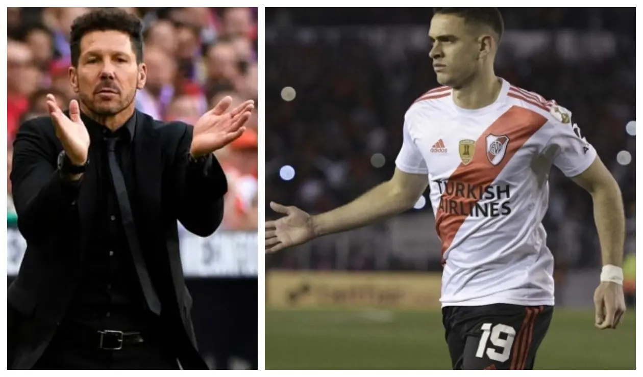 Diego Simeone y Rafael Santos Borré