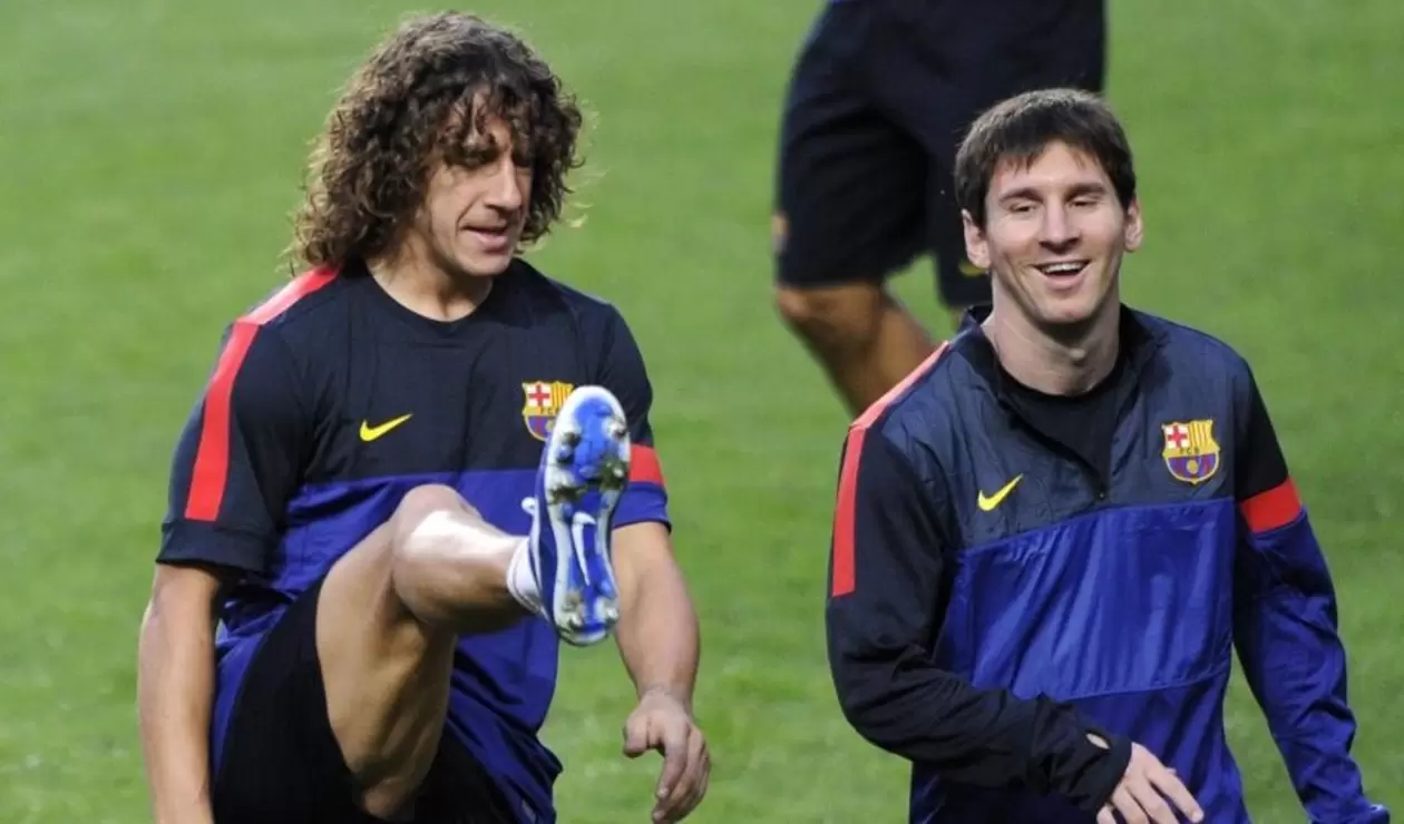 Puyol y Messi en el Barcelona