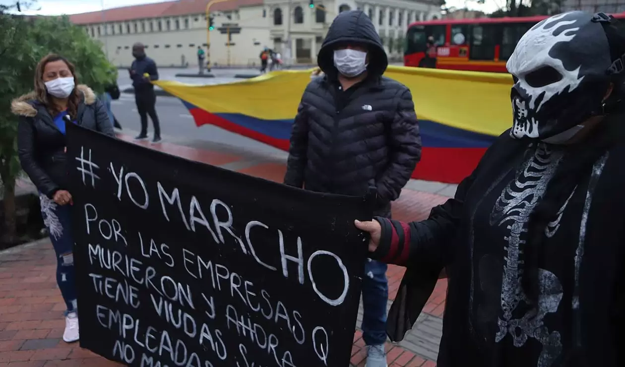 Protesta de comerciantes en Bogotá