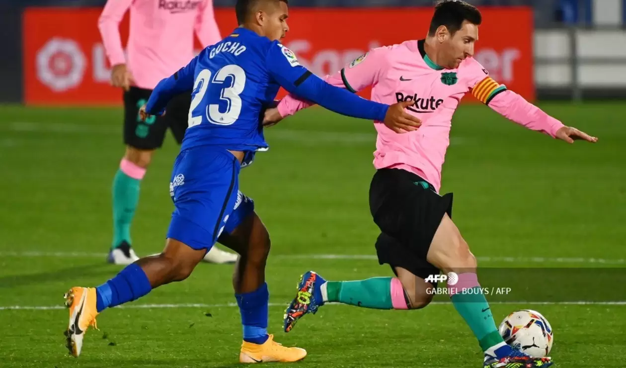 Cucho Hernández y Messi - Getafe vs Barcelona 2020