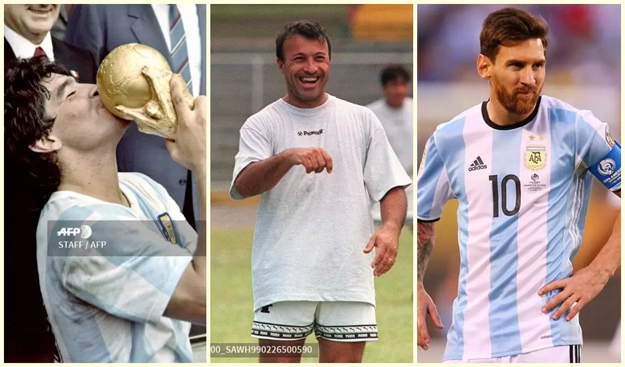 Maradona, Olarticoechea y Messi