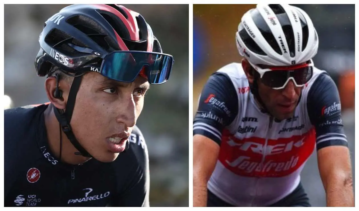 Egan Bernal y Vincenzo Níbali