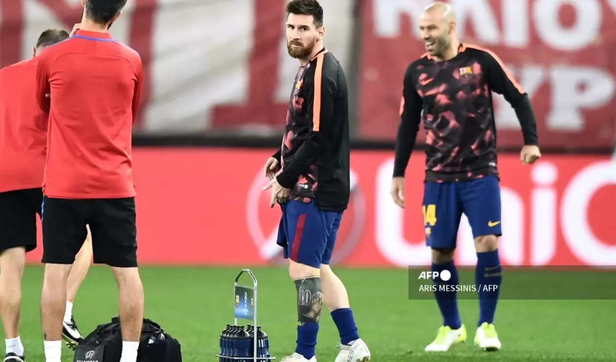 Mascherano y Lionel Messi - Barcelona