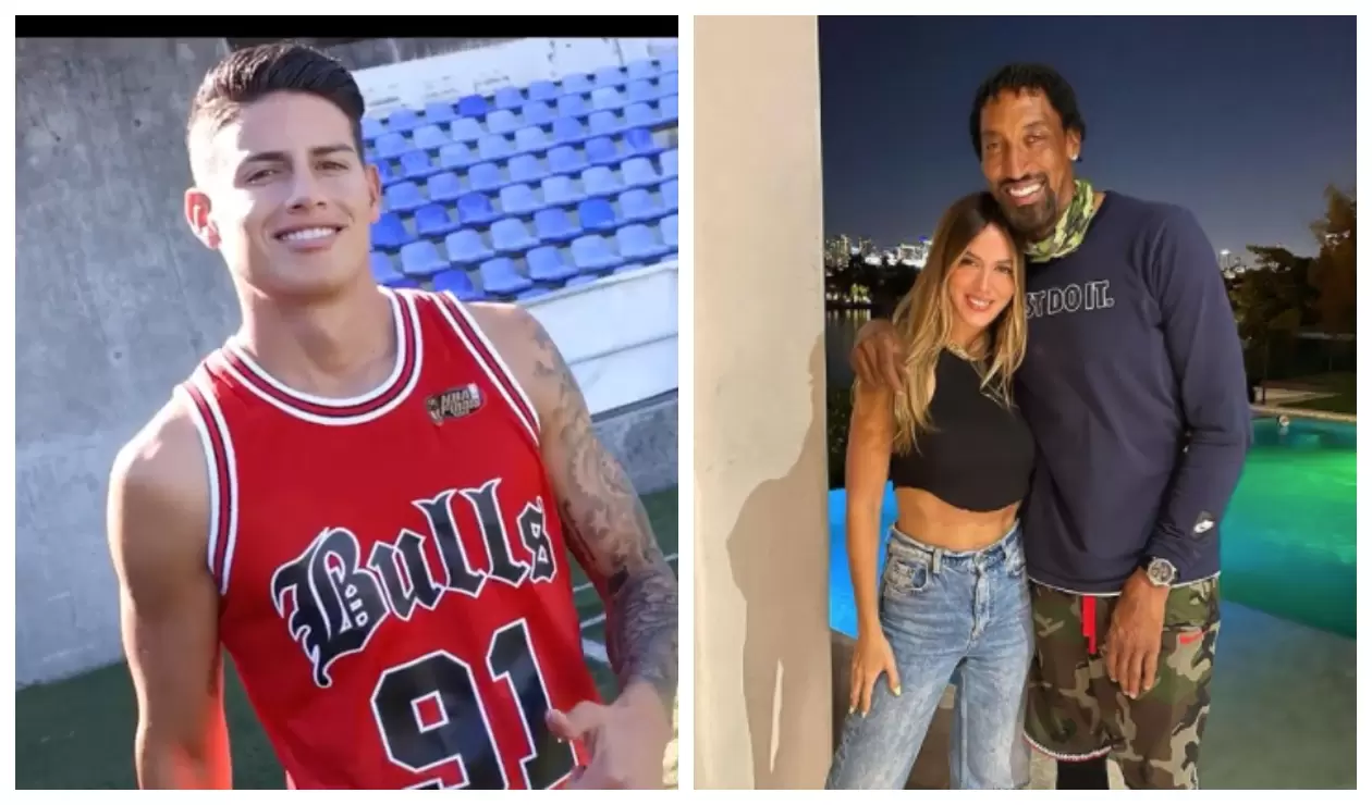 James Rodríguez, Shannon de Lima y Scottie Pippen