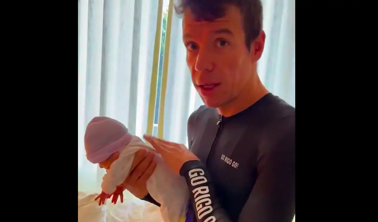 Rigoberto Urán con su hija Carlota