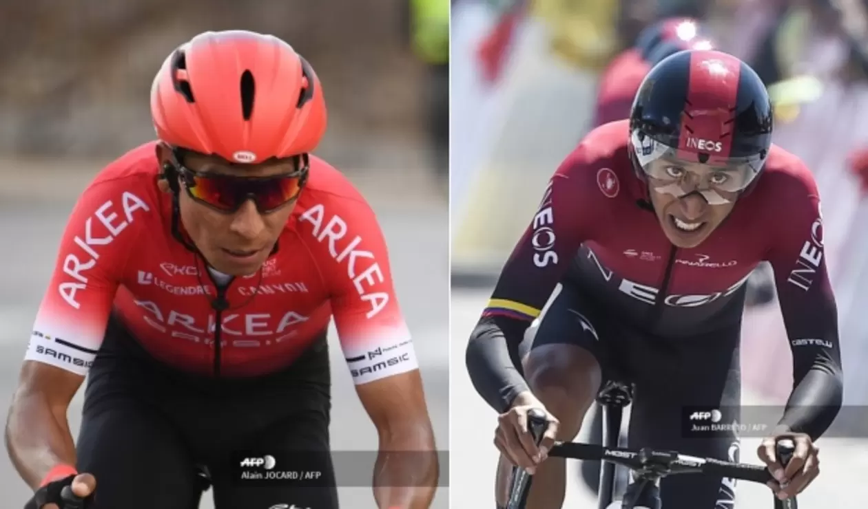 Nairo Quintana y Egan Bernal, ciclistas colombianos