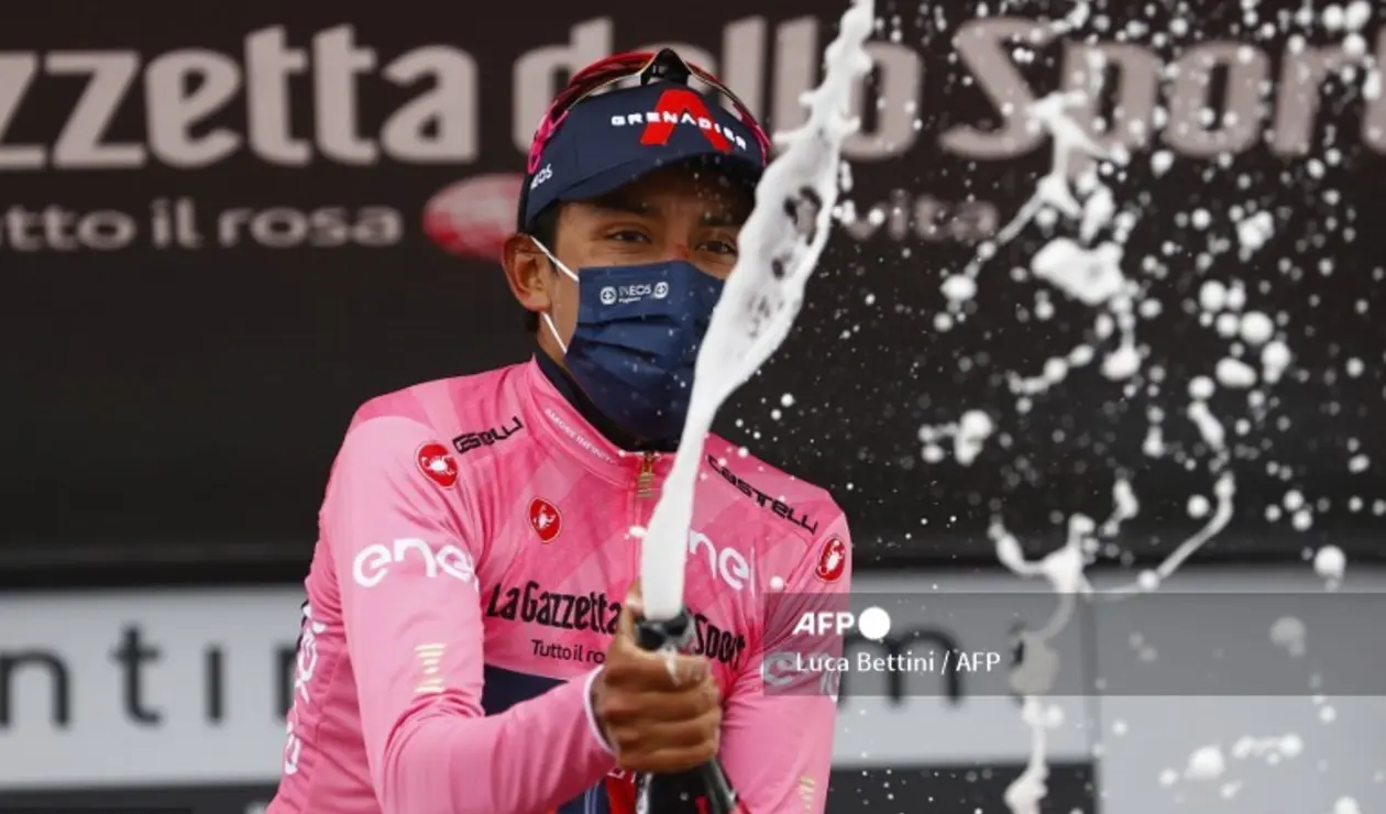 Egan Bernal, ciclista colombiano en el Giro de Italia